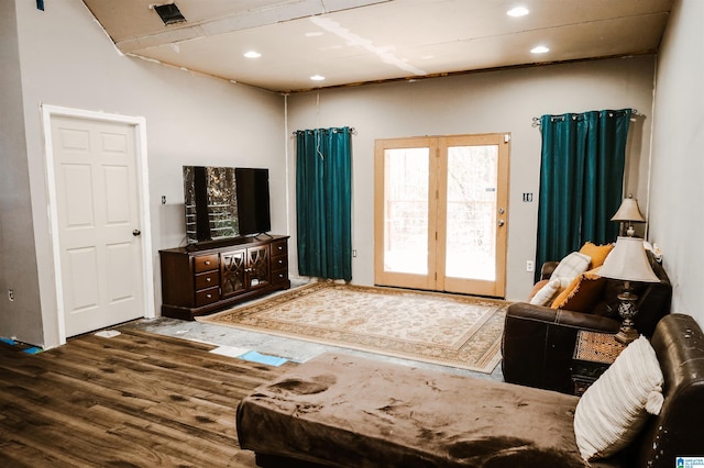 living room featuring hardwood / wood-style flooring