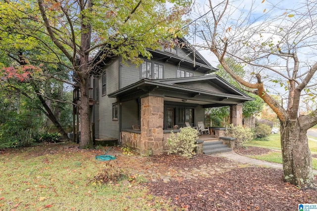 view of front of property with covered porch