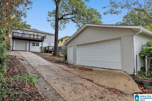 view of garage