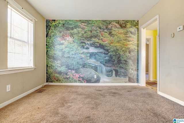 empty room featuring carpet floors and a healthy amount of sunlight