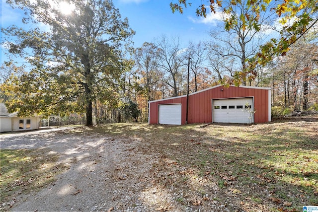 view of garage