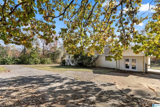 view of front of house with french doors