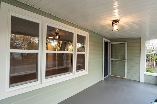 view of patio featuring a porch