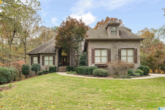 view of front of home featuring a front yard