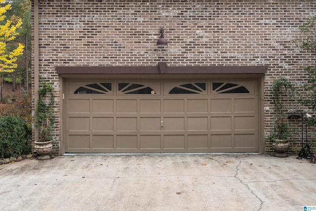 view of garage