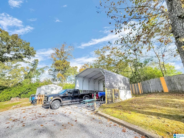 view of car parking featuring a carport