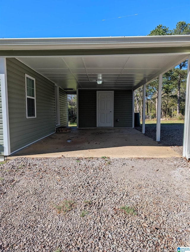 view of car parking with a carport