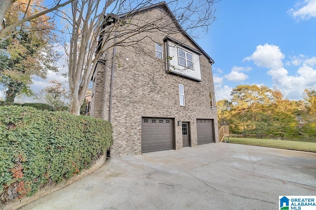 view of property exterior featuring a garage