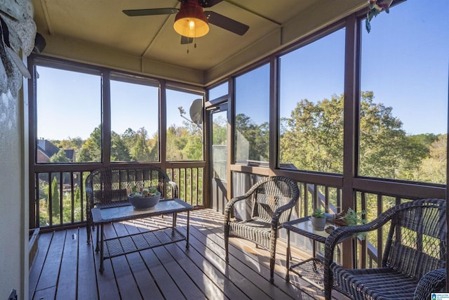 2399 Huntington Glen Dr, Homewood, AL 35226 - sunroom with a ceiling fan