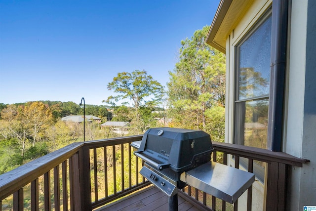 deck with area for grilling