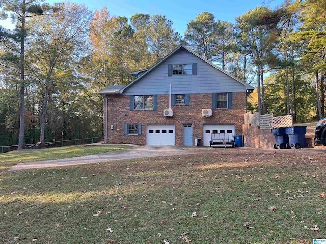 view of home's exterior featuring a yard and a garage