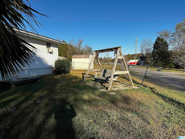 view of yard featuring a playground