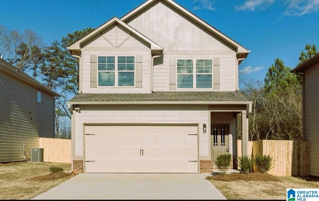 craftsman inspired home with a garage