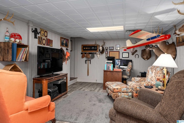 living room featuring hardwood / wood-style floors