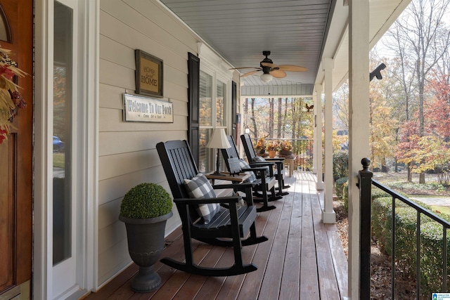 deck with ceiling fan