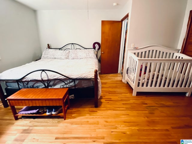 bedroom featuring light hardwood / wood-style flooring