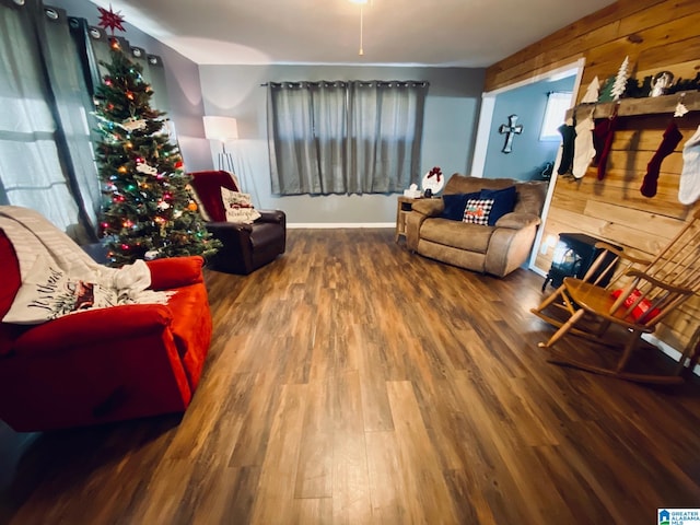 living room featuring hardwood / wood-style floors