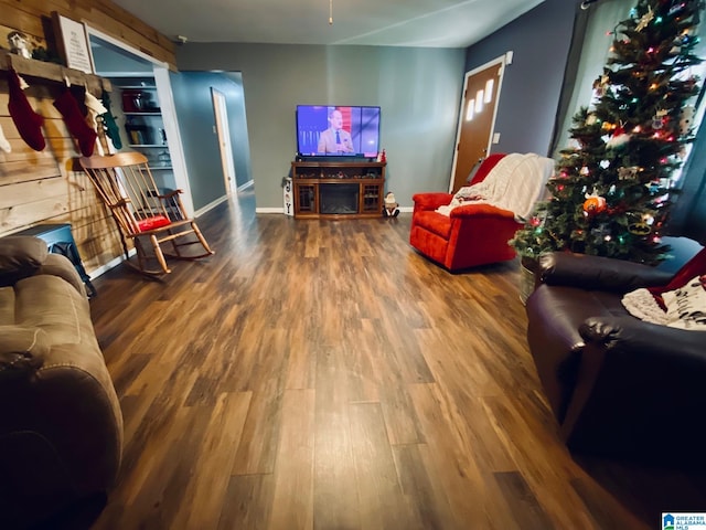 living room featuring wood-type flooring