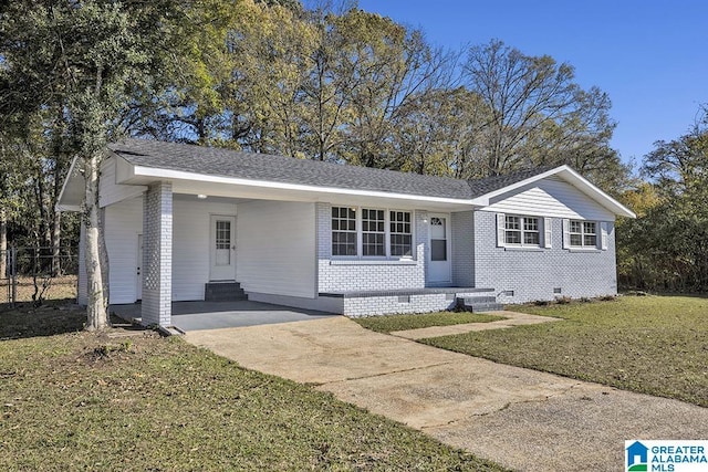 6129 Spruce Dr, Anniston, AL 36206 - ranch-style home with crawl space, driveway, entry steps, an attached carport, and brick siding