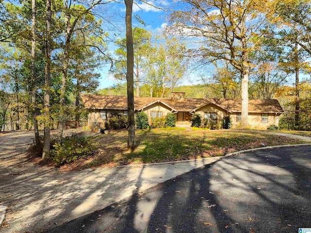 ranch-style house with a front yard