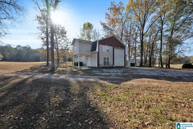 exterior space featuring a garage