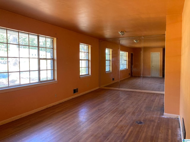 spare room featuring wood-type flooring