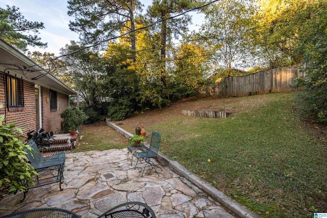 view of yard featuring a patio