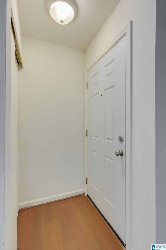 doorway featuring light hardwood / wood-style flooring