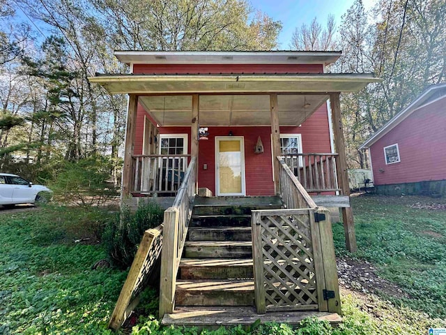 exterior space featuring covered porch