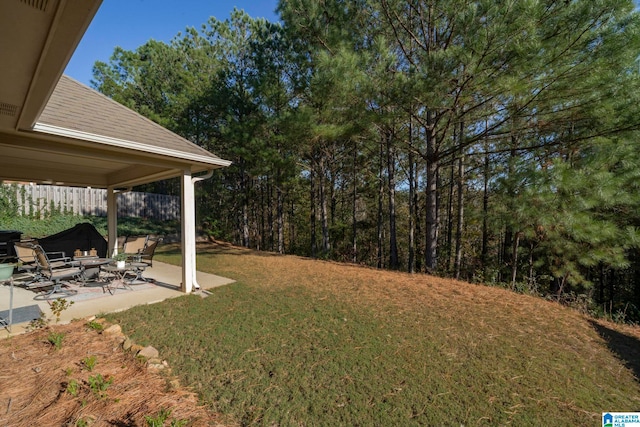 view of yard featuring a patio