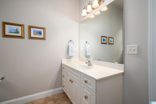 bathroom featuring tile patterned flooring and vanity