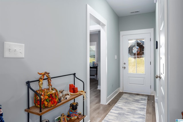 entryway featuring light wood-type flooring