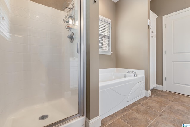 bathroom with plus walk in shower