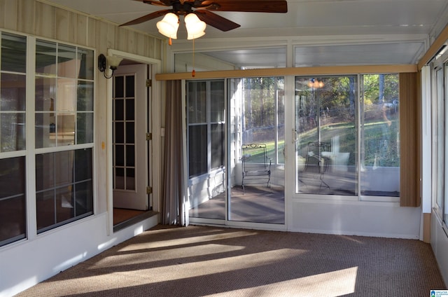 view of unfurnished sunroom