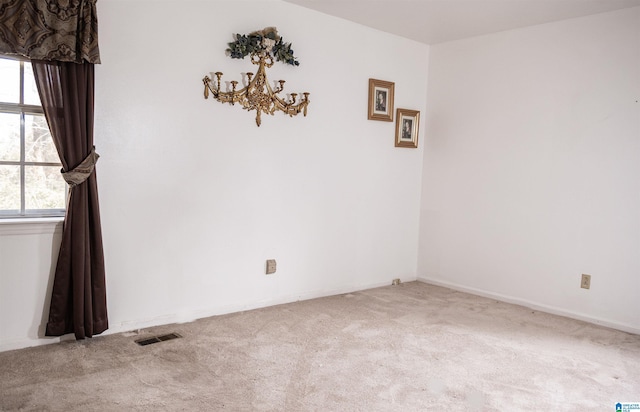 view of carpeted spare room