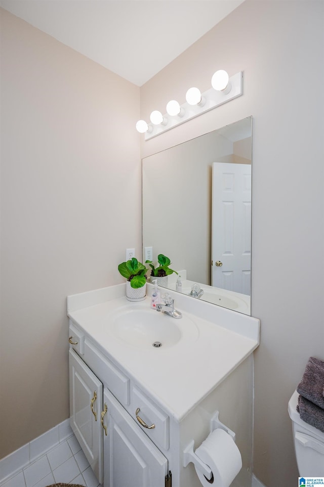 bathroom featuring vanity and tile patterned floors