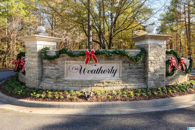 view of community sign