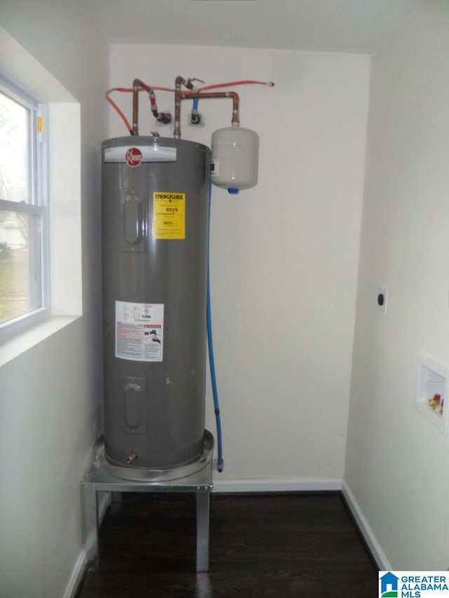 utility room with water heater