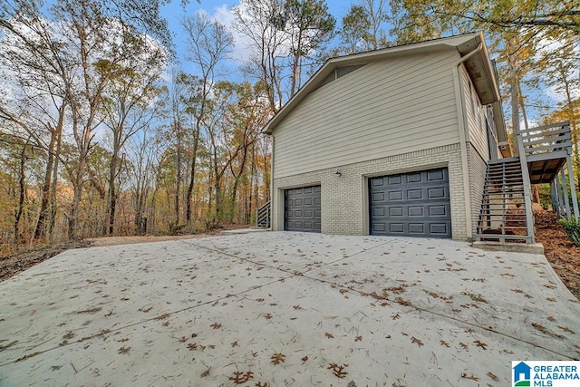 view of garage