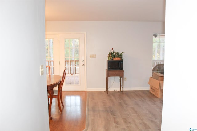 dining area featuring light hardwood / wood-style flooring