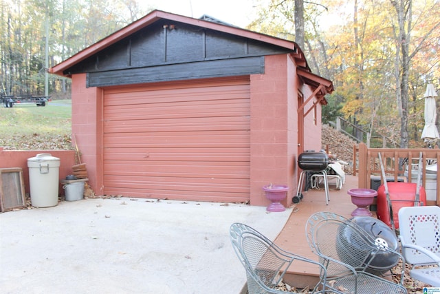 view of garage