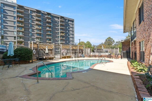 view of pool featuring a patio area