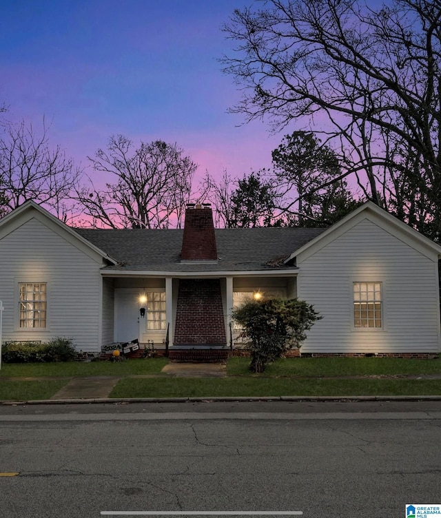 8229 2nd Ave S, Birmingham, AL 35206 - single story home featuring a chimney, a front lawn, and a shingled roof