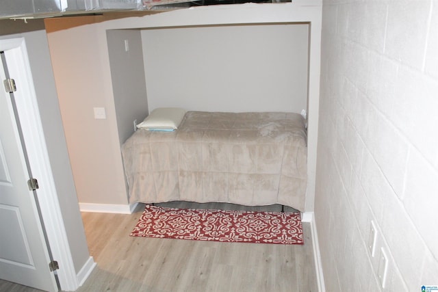 bedroom featuring light hardwood / wood-style flooring