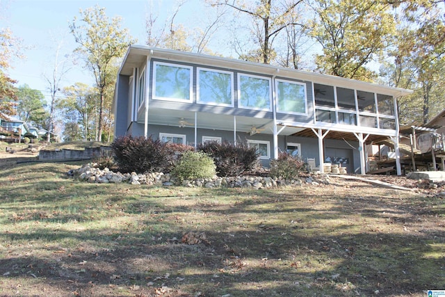 view of front facade with a sunroom