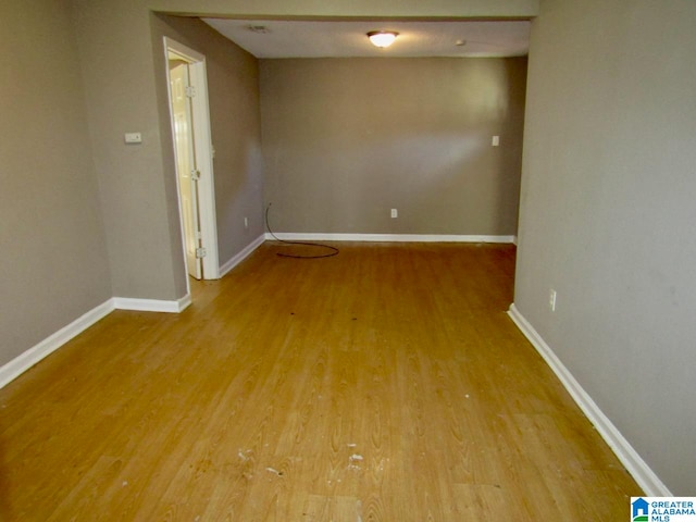 empty room with light wood-type flooring