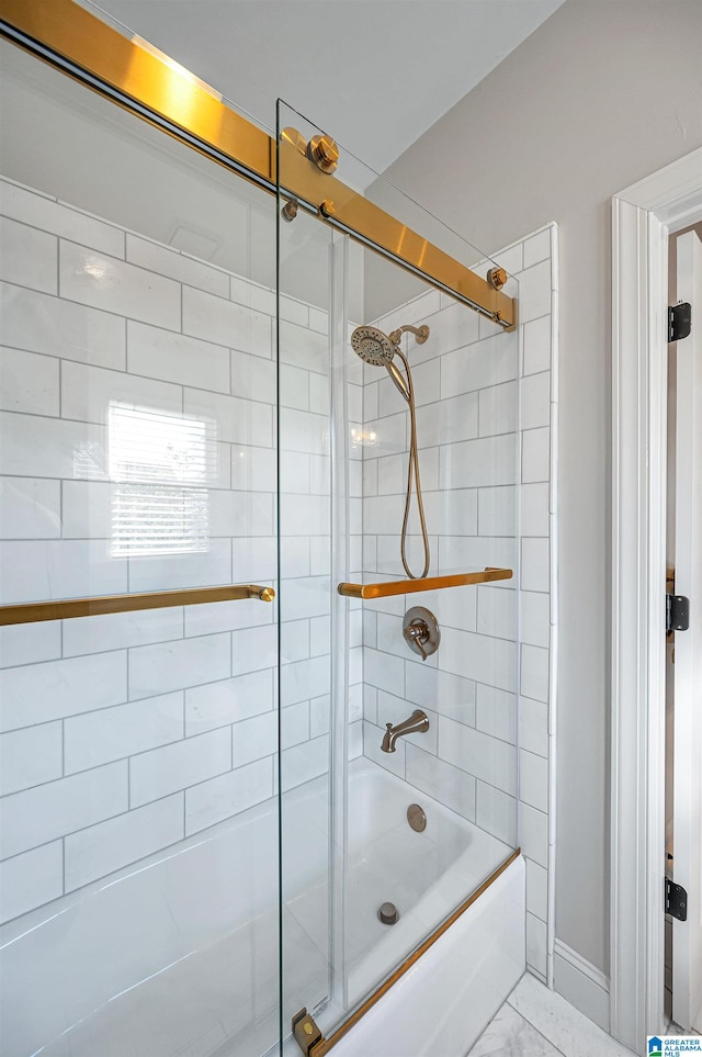 bathroom featuring enclosed tub / shower combo