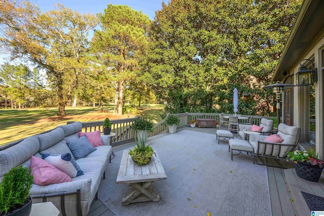 view of patio featuring an outdoor living space