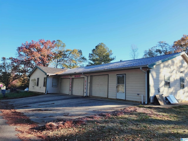 view of garage