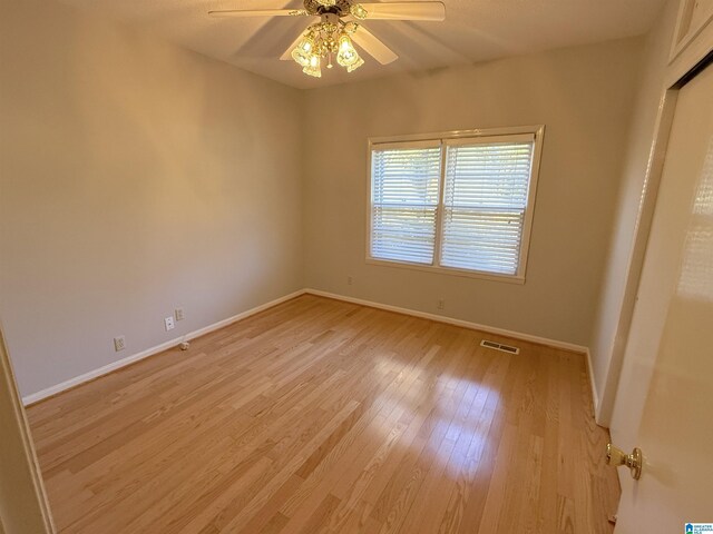 1807 Moncrief Rd, Gardendale, AL 35071 - unfurnished room with a ceiling fan, baseboards, and light wood-style flooring